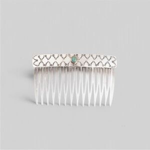 🤍 DDR Miscellaneous, Hair Comb, Sterling Silver & Turquoise